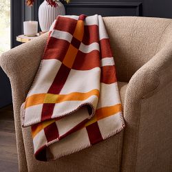 Keiran Wool Jacquard Throw, Orange