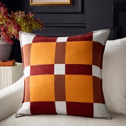Keiran Wool Jacquard Pillow Cover, Orange