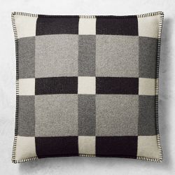 Keiran Wool Jacquard Pillow Cover, Black