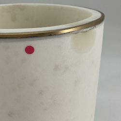 OPEN BOX:White Marble and Brass Tissue Holder