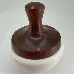 OPEN BOX:Williams Sonoma White Marble and Walnut Mortar &amp; Pestle, Large