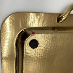 OPEN BOX:Hammered Rectangle Tray, Antique Brass
