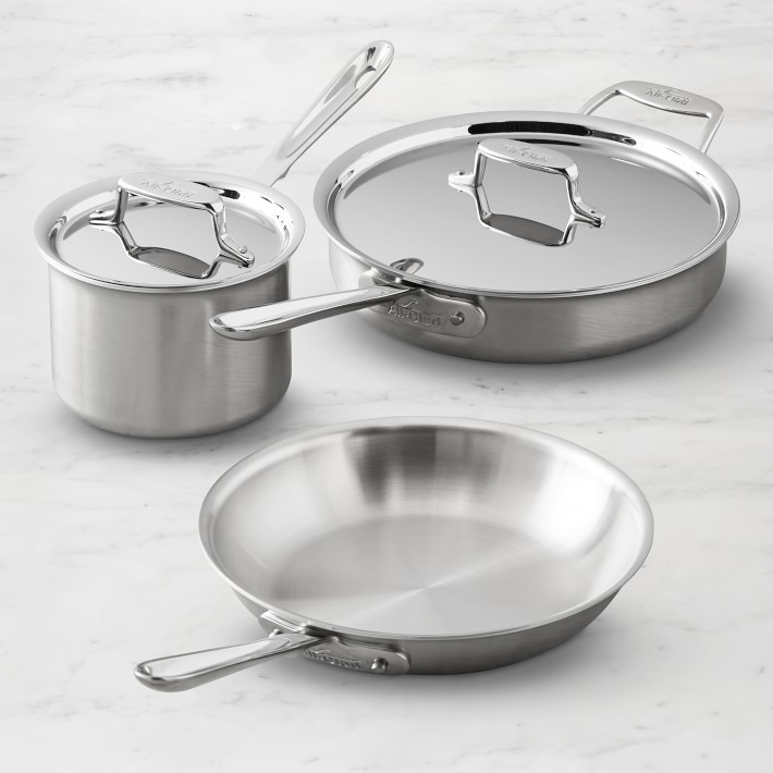 【fur-tさま専用】All-Clad D5 ステンレススチール 片手鍋 All-Clad d5 Brushed Stainless-Steel 5-Piece Set | Williams Sonoma