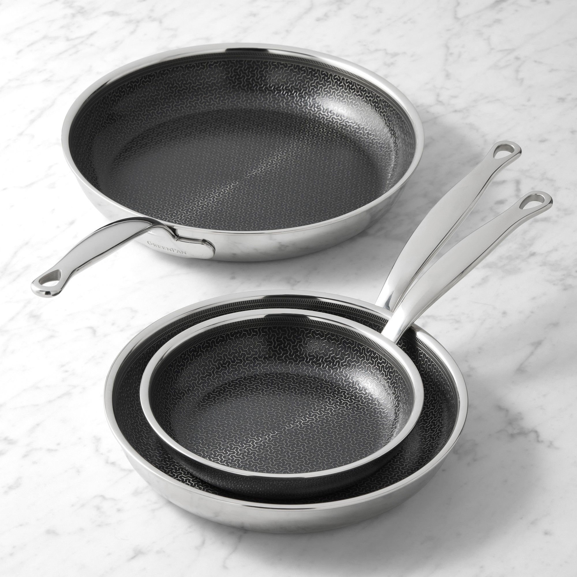 GreenPan Premiere Max Hybrid Stainless-Steel Ceramic Nonstick  Fry Pan, Set of 3 Sansujyuku sansujyuku.com