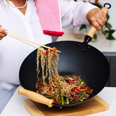 Joyce Chen Professional Series Carbon Steel Nonstick 10-Piece Wok Set with Lid and Maple Handles Simolary simolary.com 17