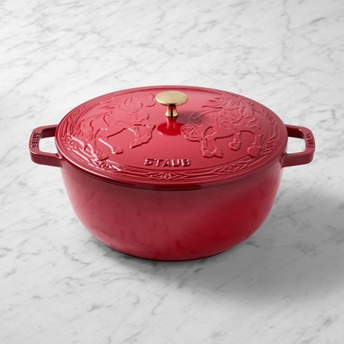 Staub Enameled Cast Iron Essential French Oven with Horse Lid, 5-Qt. Simolary simolary.com