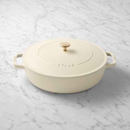 Staub x Smitten Kitchen Enameled Cast Iron Braiser, 4-Qt., Matte French Crème