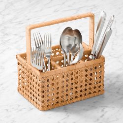 Cane Rattan Honey Flatware Caddy