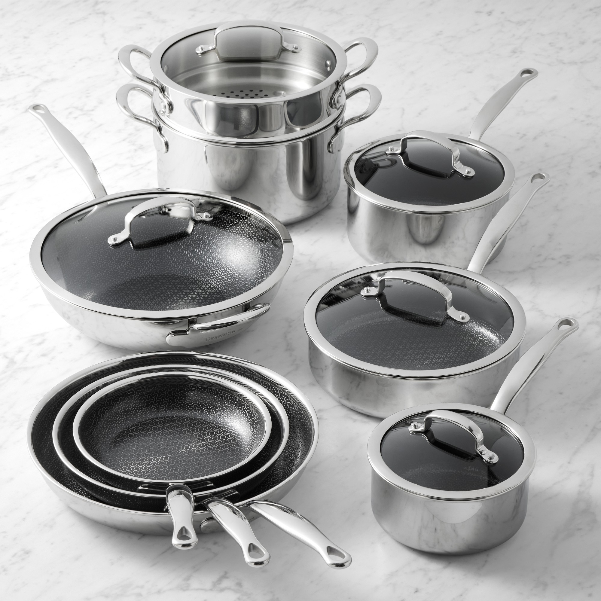 GreenPan Premiere Max Hybrid Stainless-Steel Ceramic Nonstick  14-Piece Cookware Set Sansujyuku sansujyuku.com