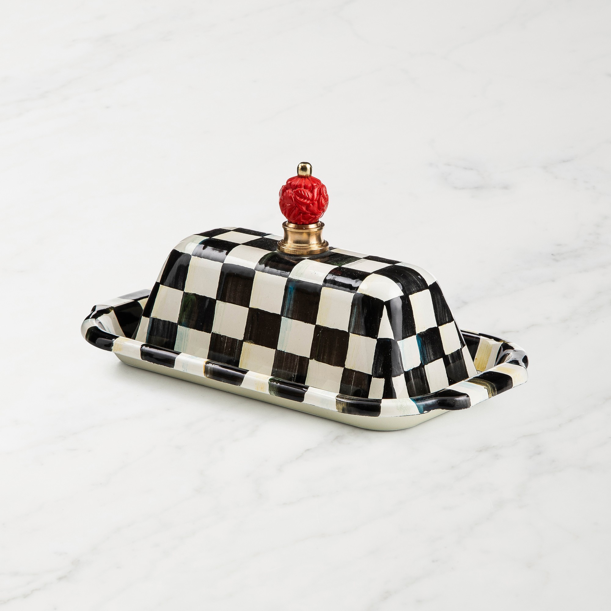 MacKenzie-Childs Courtly Check Butter Box Simolary simolary.com