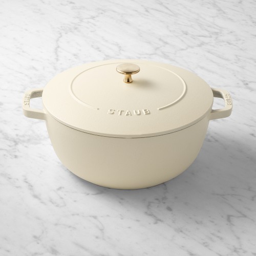 Staub Enameled Cast Iron Essential French Oven, 5-Qt., Matte French Creme