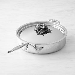Ruffoni Opus Prima Hammered Stainless-Steel Sauté Pan with Garlic Knob, 3.5-Qt.