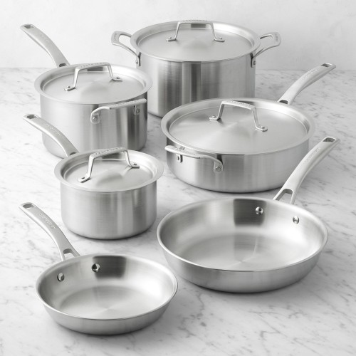 Le Creuset Essential Stainless-Steel 10-Piece Cookware Set Simolary simolary.com