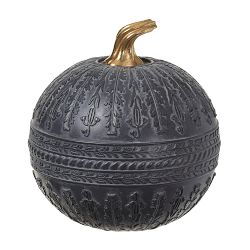 Faux Black Pumpkin, 10.5"