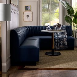 Garbo Upholstered Customizable Banquette &ndash; Vertical Tufting