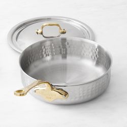 Mauviel M'Elite B Hammered Stainless-Steel Sauté Pan, 3-Qt.