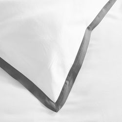 Chambers® Italian Border 300TC Sateen Shams, Grey