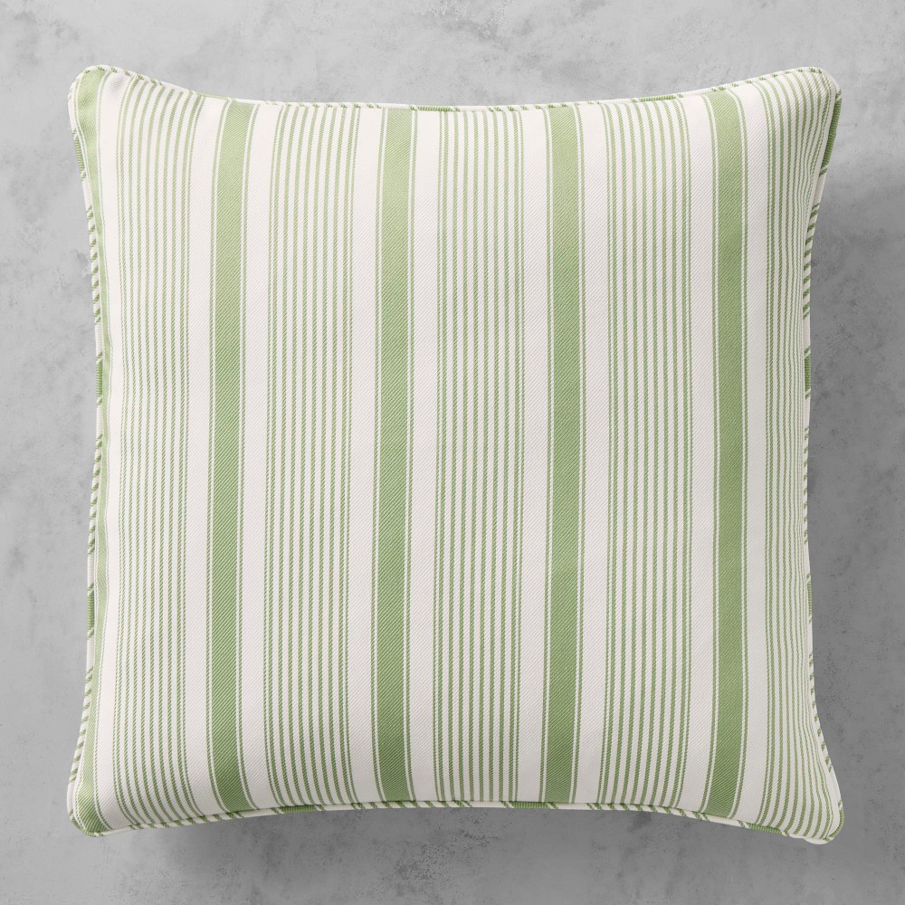 Hill House x Williams Sonoma Home Georgia Stripe Outdoor Pillow - 22" X 22", Green