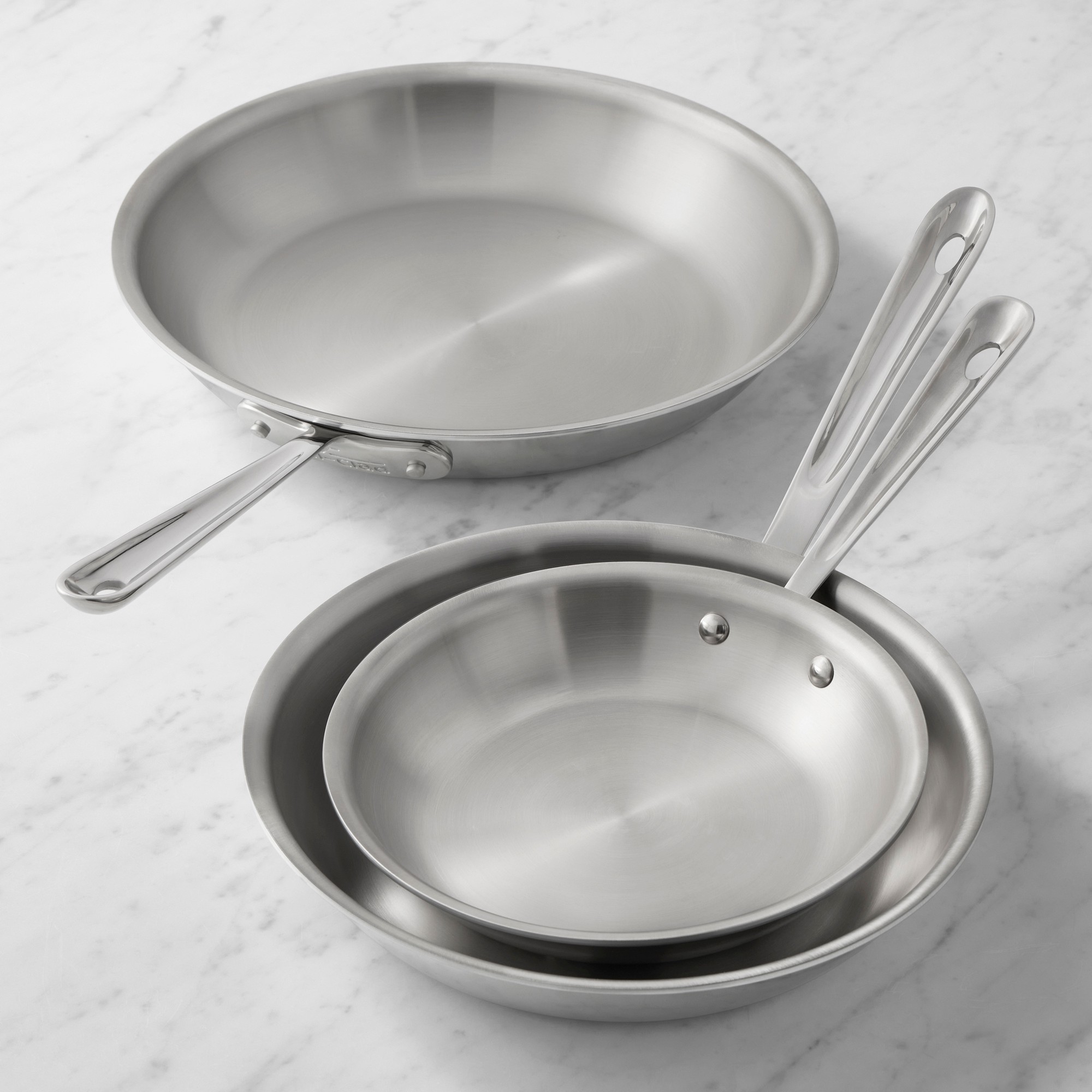 All-Clad D3 Tri-Ply Stainless-Steel Fry Pan, Set of 3 Simolary simolary.com
