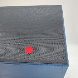 OPEN BOX:Blue Leather Desk Accessories, Wastebasket