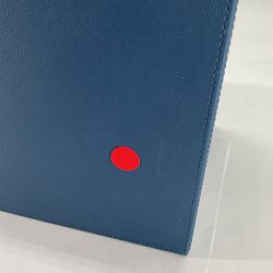 OPEN BOX:Blue Leather Desk Accessories, Wastebasket