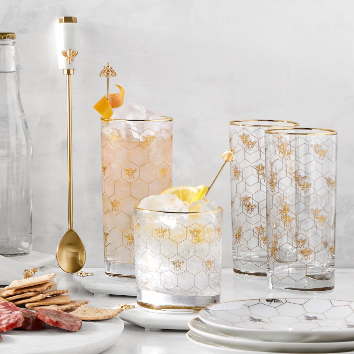 Bee Bar Set – Marble & Brass Bar Tools | Williams Sonoma
