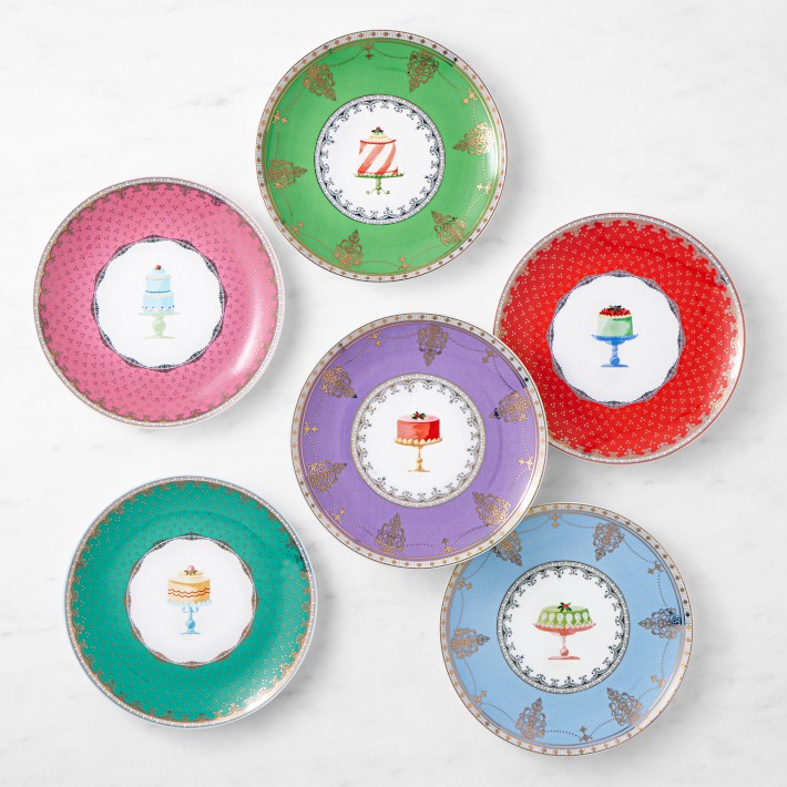 Celebration Dessert Plates, Set of 6, Multi
