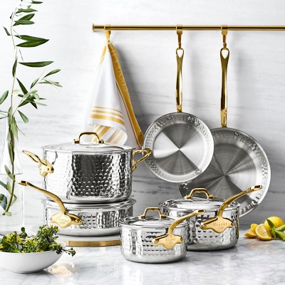 Mauviel M’Elite B Hammered Stainless-Steel 10-Piece Cookware Set Simolary simolary.com 11