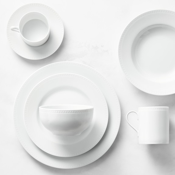 Apilco Beaded Hemstitch Porcelain Dinnerware Collection + Place