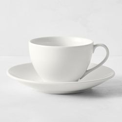 Apilco Tradition Porcelain Cups & Saucers, Set of 4