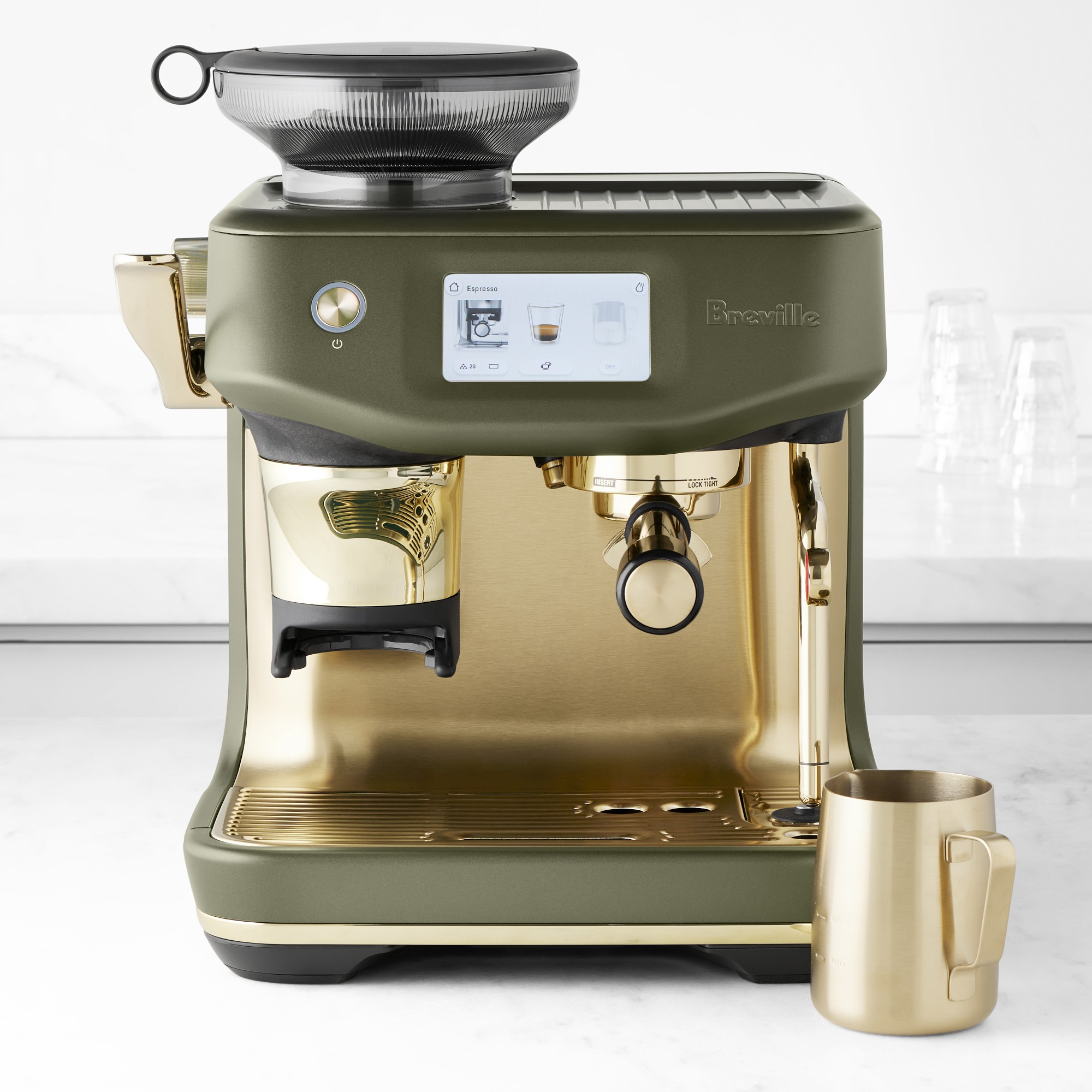 Breville Barista Touch Impress Espresso Machine Brass Collection Simolary simolary.com