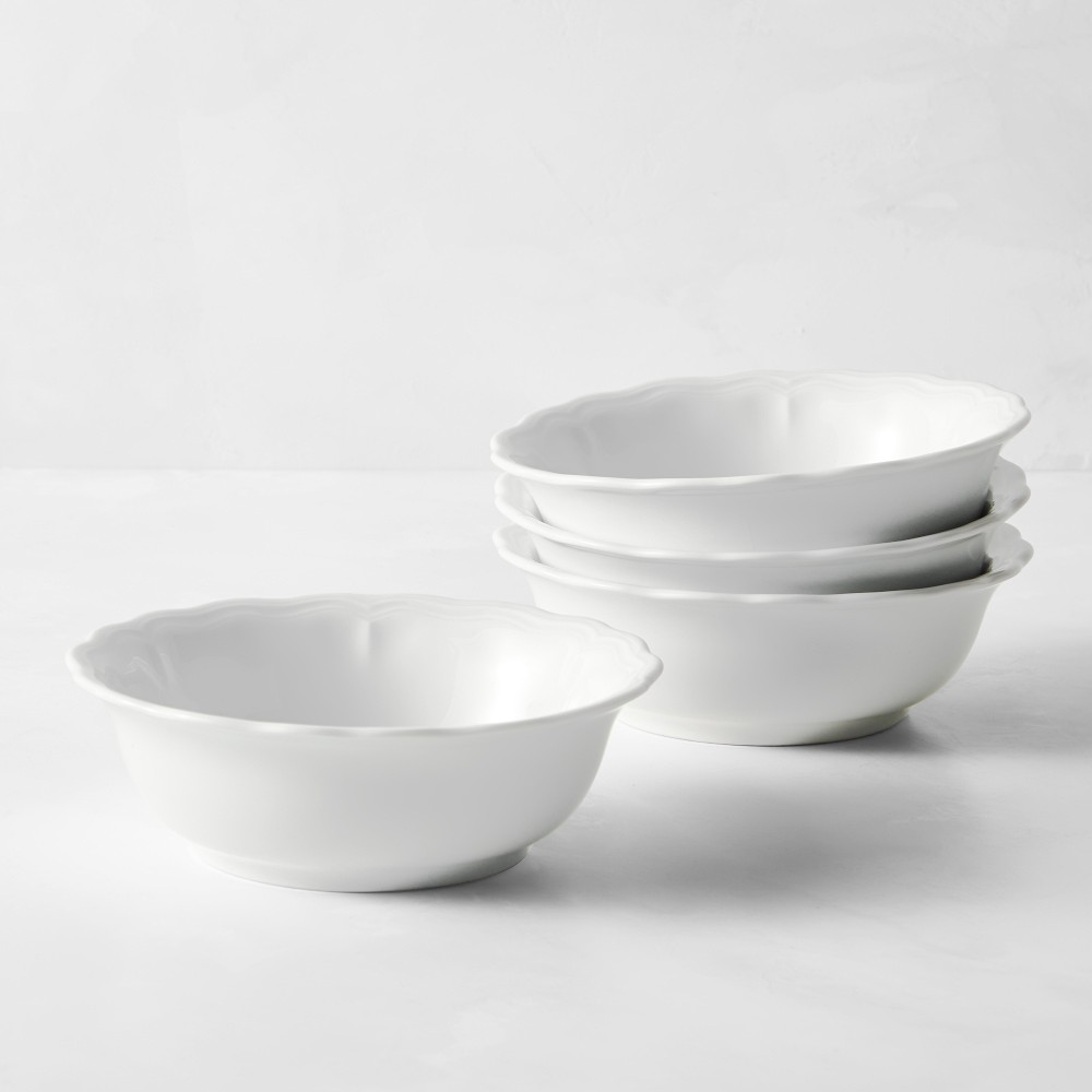 Pillivuyt Queen Anne Porcelain Dinnerware Collection - Cereal Bowls - Set of 8
