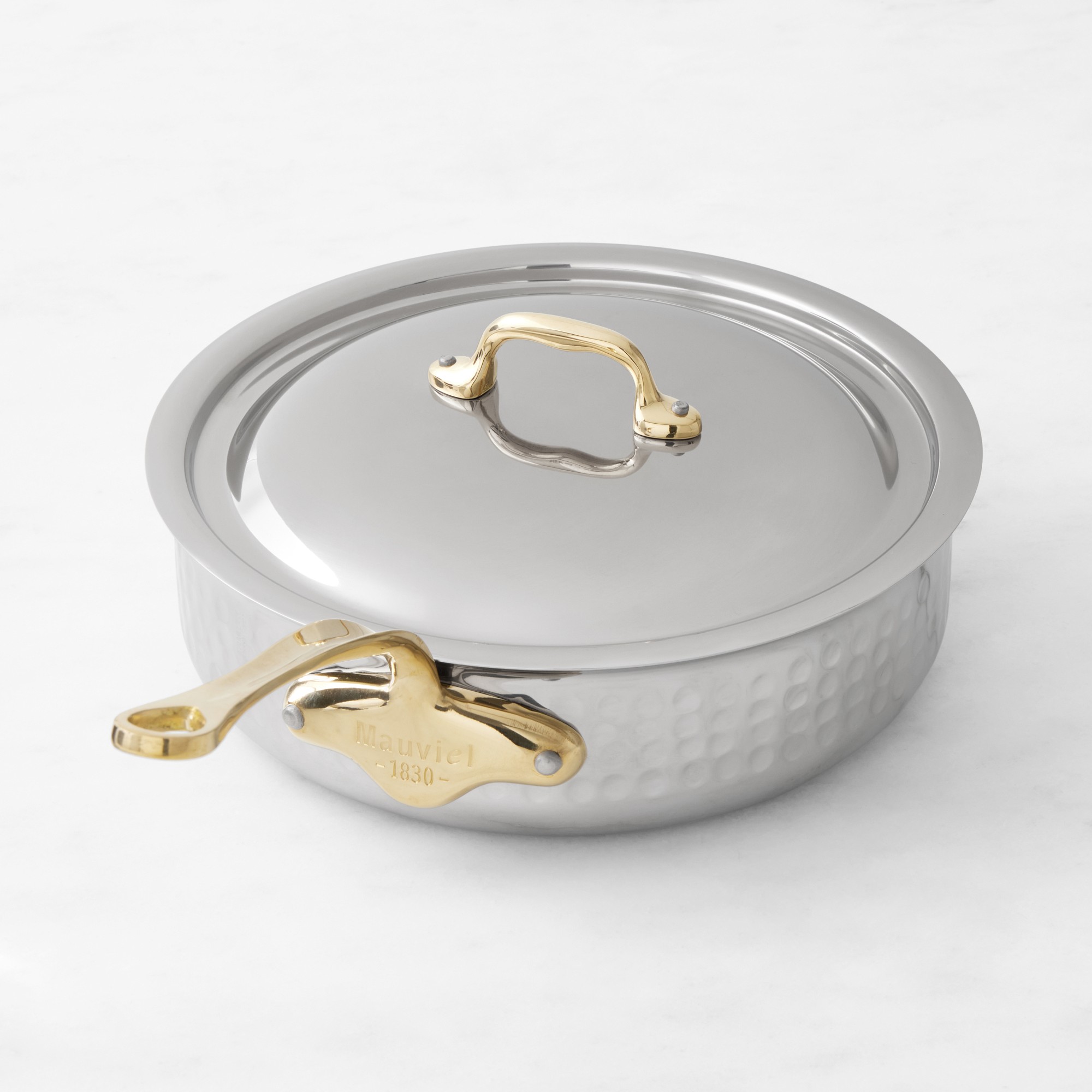 Mauviel M’Elite B Hammered Stainless-Steel Sauté Pan, 3-Qt. Simolary simolary.com