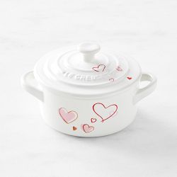 Le Creuset Stoneware Mon Coeur Mini Cocotte, 8-oz, White