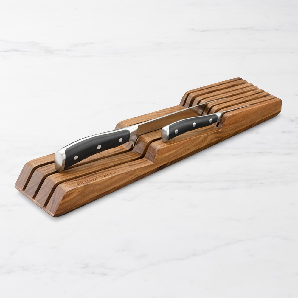 Williams Sonoma 7-Slot In-Drawer Knife Organizer - Walnut