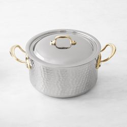 Mauviel M'Elite B Hammered Stainless-Steel Dutch Oven, 6-Qt.