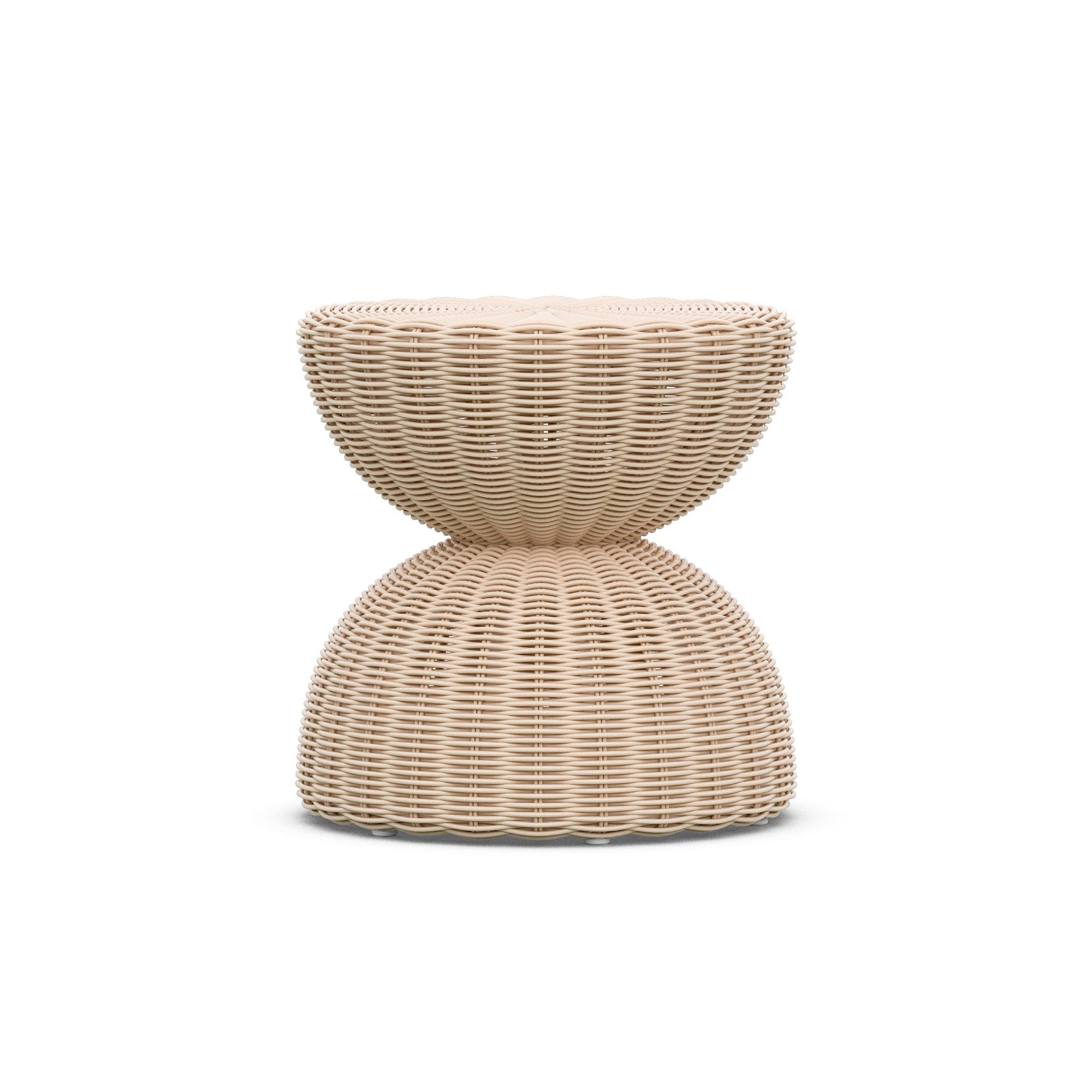 Claire Outdoor Wicker Hourglass Side Table (16.5″) Simolary simolary.com