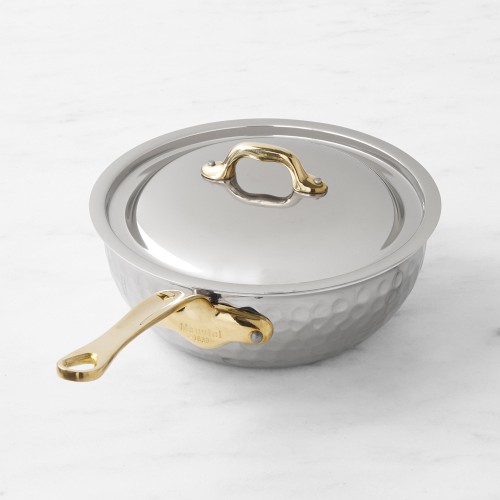 Mauviel M’Elite B Hammered Stainless-Steel Saucier, 2-Qt. Simolary simolary.com