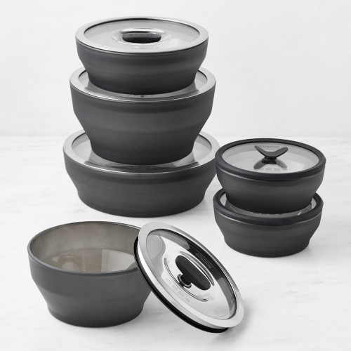 Anyday Frosted Glass Cookware and Storage, Set of 12, Gray