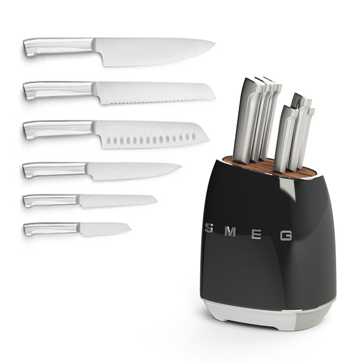 SMEG 6-Piece Knife Set With Block | Williams Sonoma