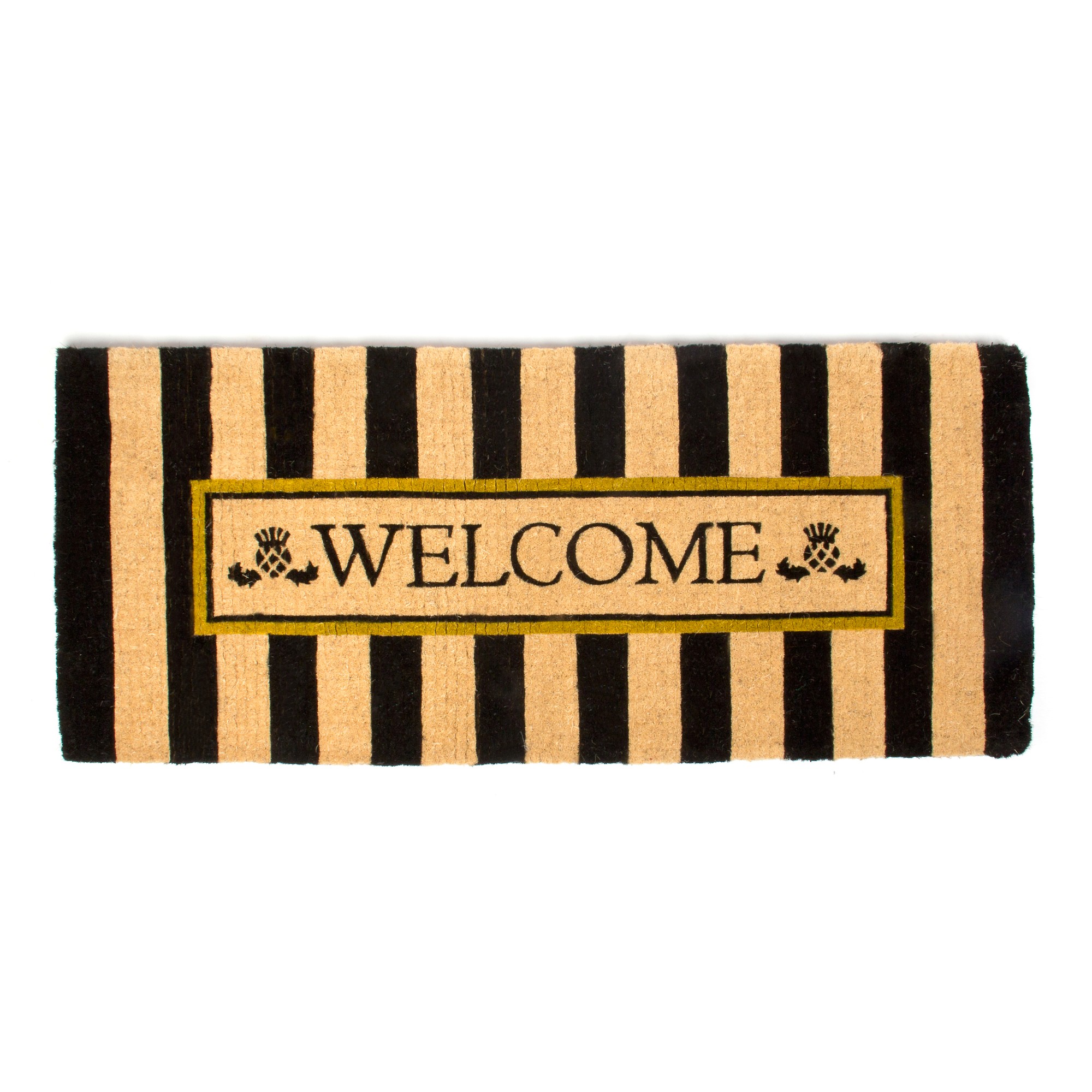 MacKenzie-Childs Welcome Awning Stripe Double Doormat Simolary simolary.com