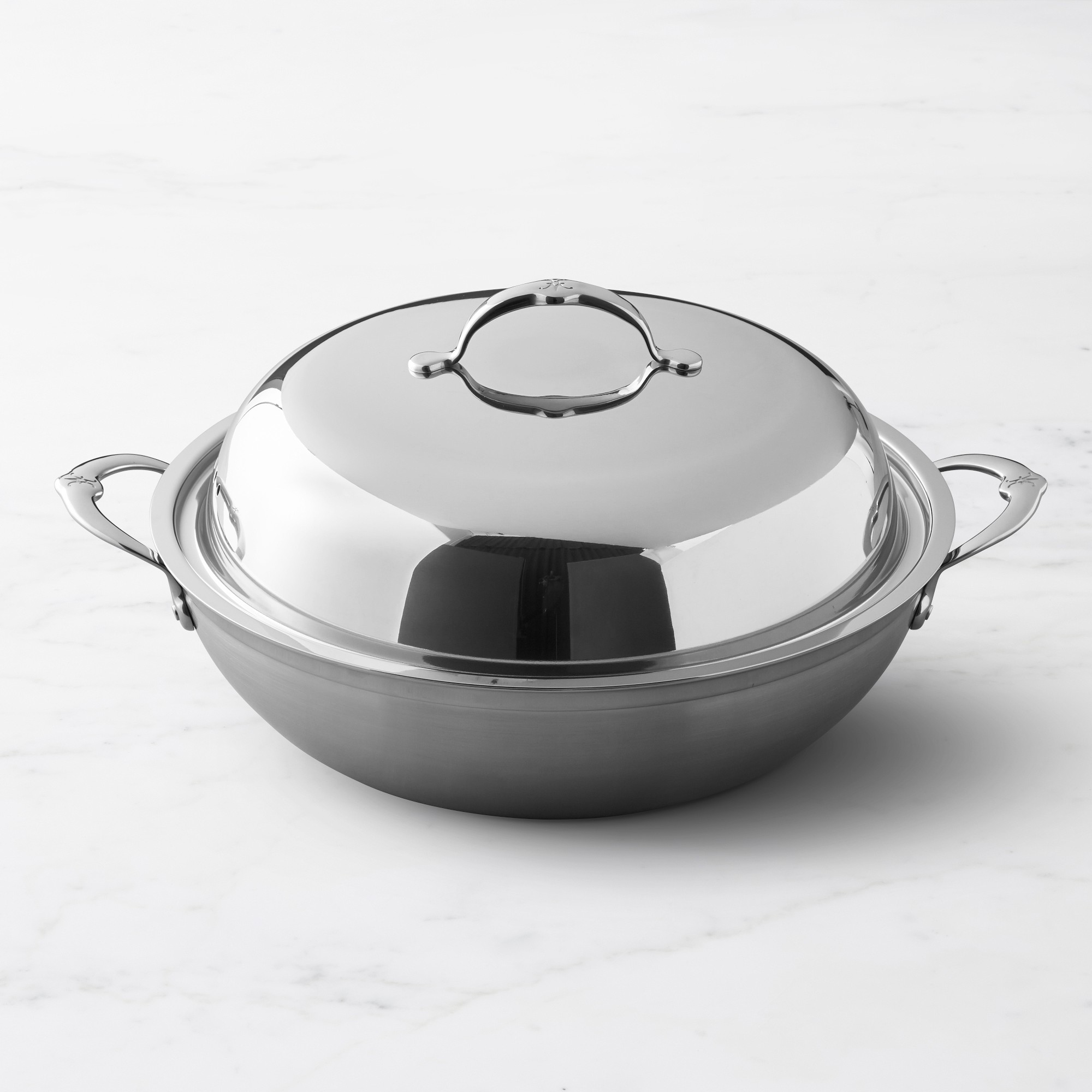 Hestan ProBond Forged Professional Clad Stainless-Steel Covered Wok with Helper Handles, 14″ Simolary simolary.com