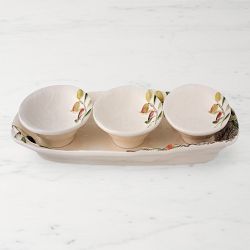 Bordallo Pinheiro Olival Platter + 3 Bowls Set