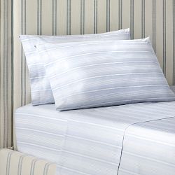 Hill House x Williams Sonoma Home Millie Stripe Sheet Set, Queen Sheet Set, Blue