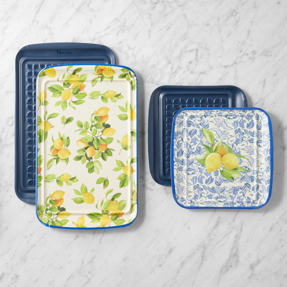 Lemon Grill Prep Trays, Set of 4 - Rectangle & Square