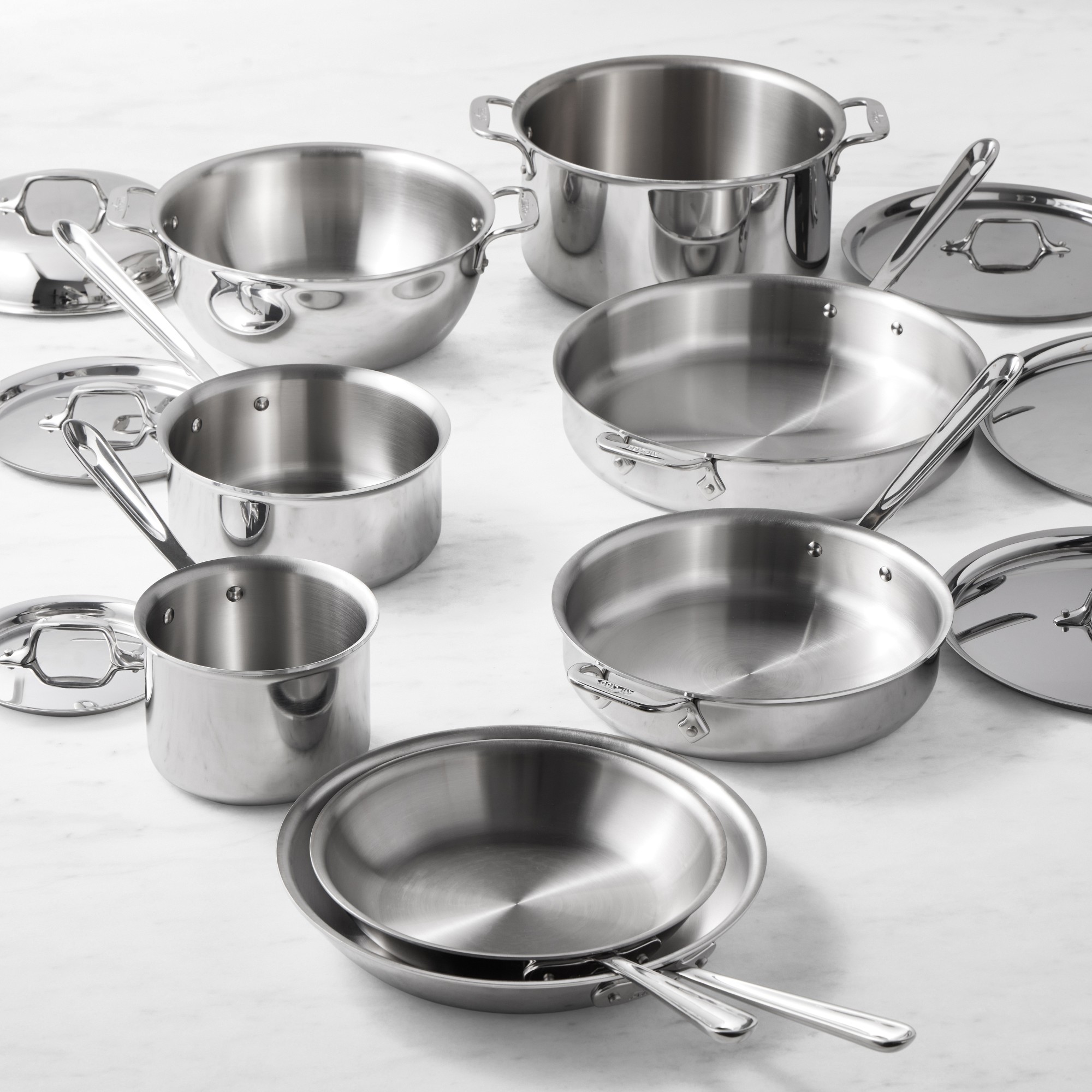 All-Clad D3 Tri-Ply Stainless-Steel 14-Piece Cookware Set Sansujyuku sansujyuku.com