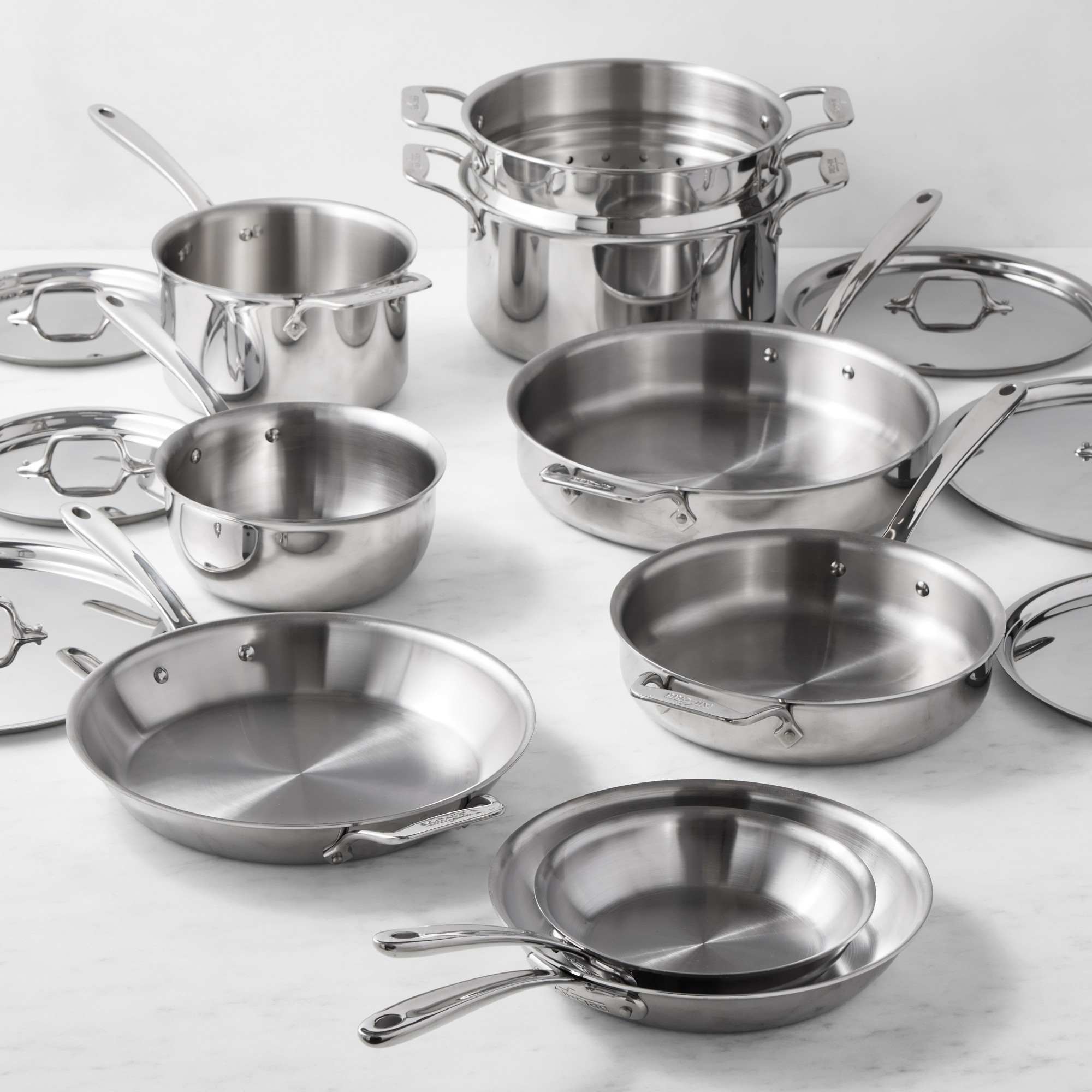 All-Clad G5 Graphite Core Stainless-Steel 15-Piece Cookware Set Sansujyuku sansujyuku.com