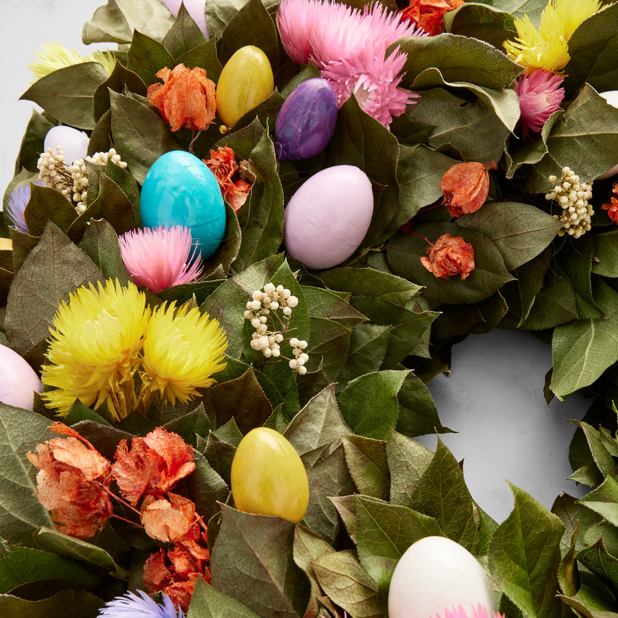 Easter Egg Live Wreath, 24″ Sansujyuku sansujyuku.com
