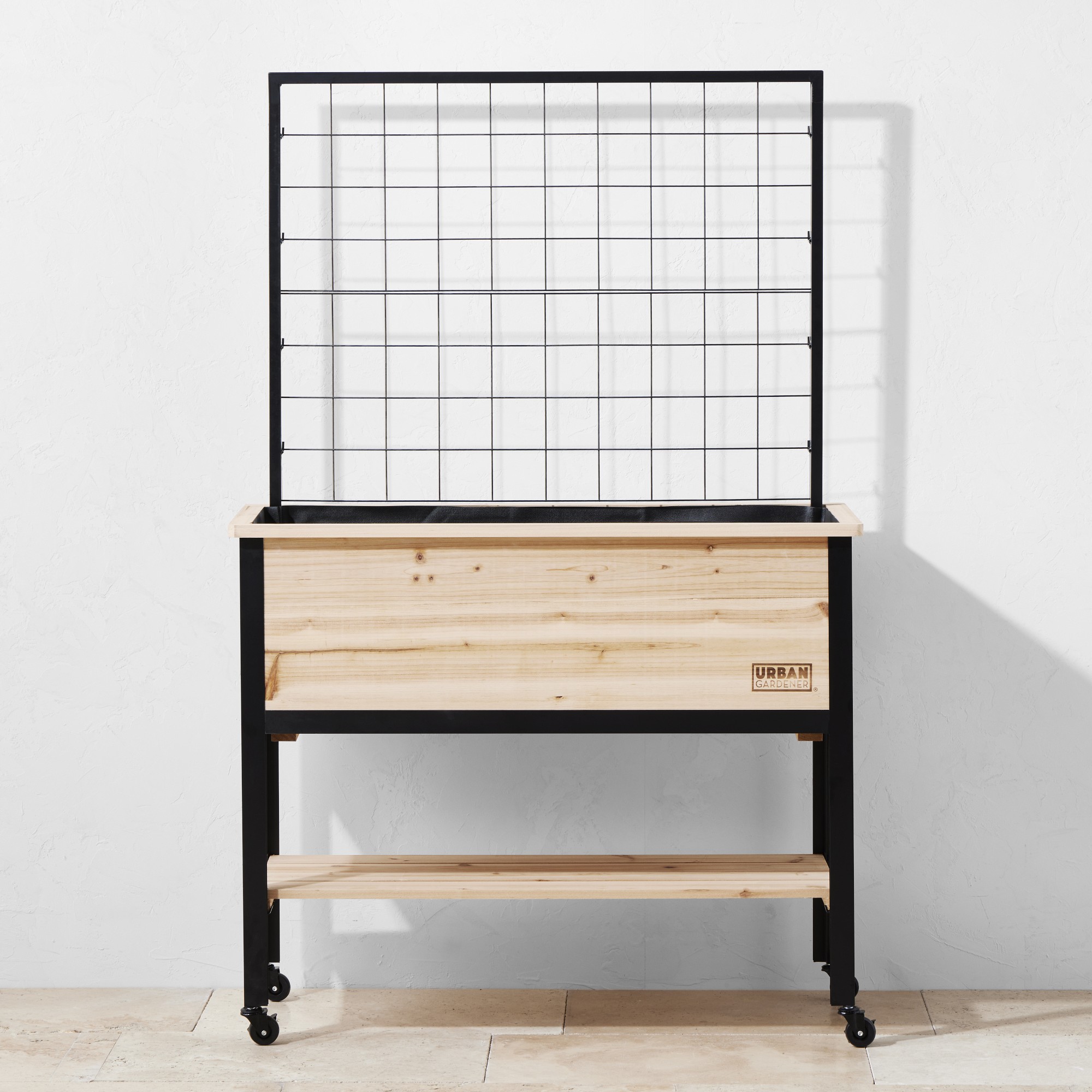 Deluxe Cedar Elevated Raised Garden with Steel Trellis, 4′ x 2′ Sansujyuku sansujyuku.com