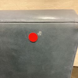 OPEN BOX:Elsie Single Banquette, Standard, Italian Distressed Leather, Smokey Blue, Ebony